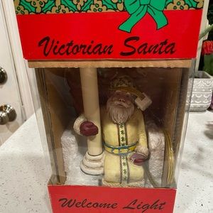 Santa Lamp Candle Light Shelf Sitting Figurine Christmas Cress well Holiday New